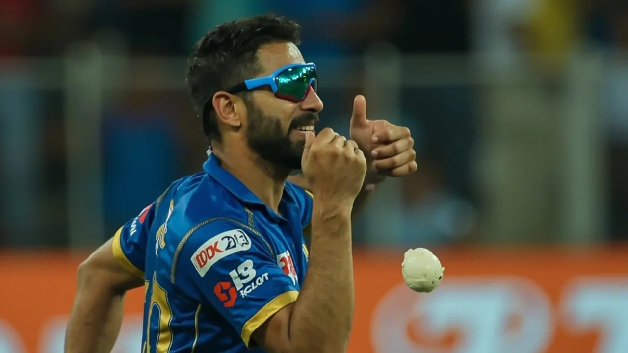 Mumbai Indians players in a tactical field-setting huddle during a powerplay phase of an IPL 2026 match